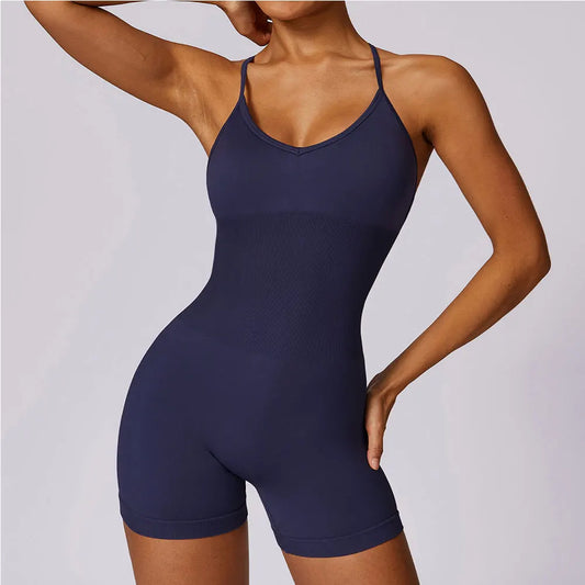 Women'S Tracksuit Seamless Yoga Set Seamless Jumpsuits One Piece Fitness Workout Rompers Sportswear Gym Workout Clothes Women